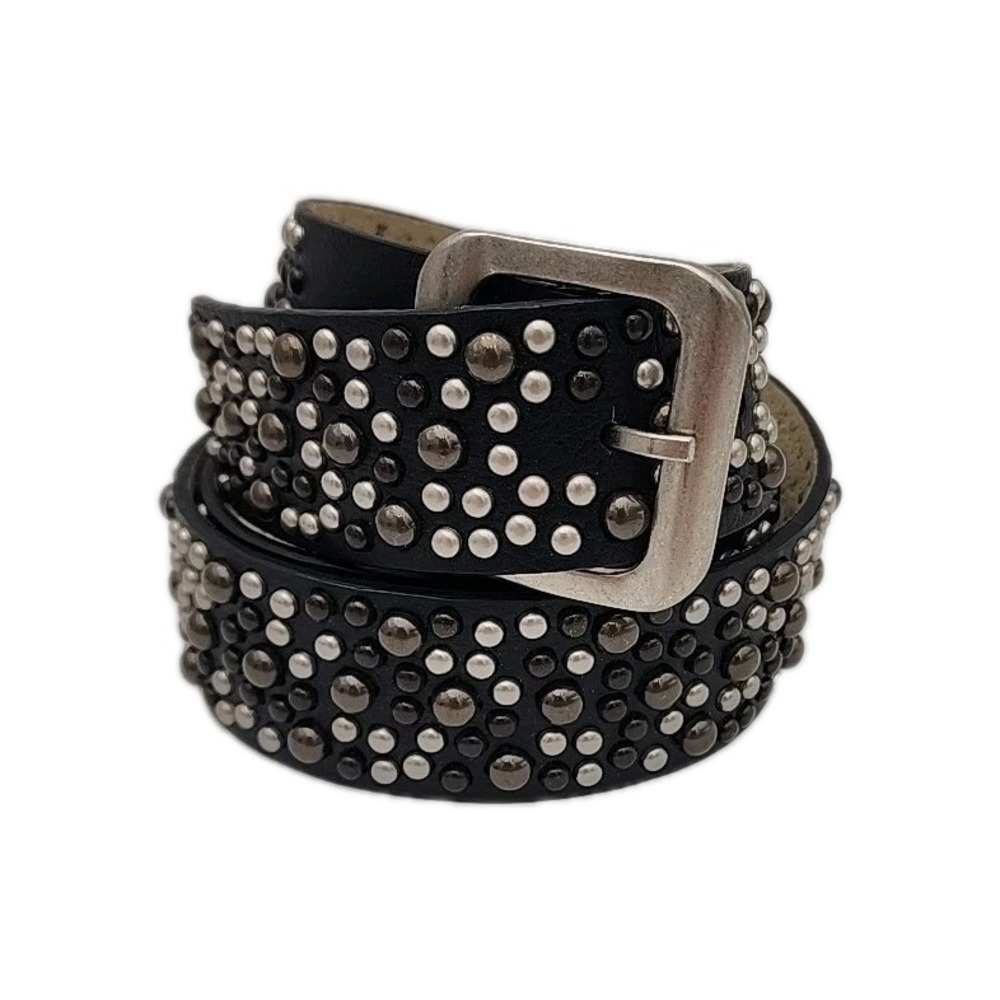 Y2k steampunk Style Nine West Studded Black Lether Belt Unbranded 39" Large